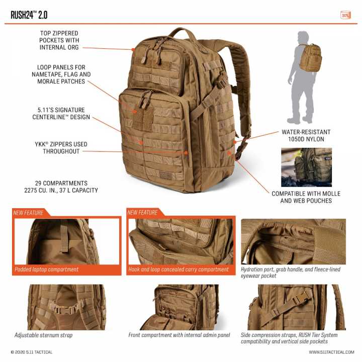 Rush 24 2.0 Rucksack 37 L Ranger Green