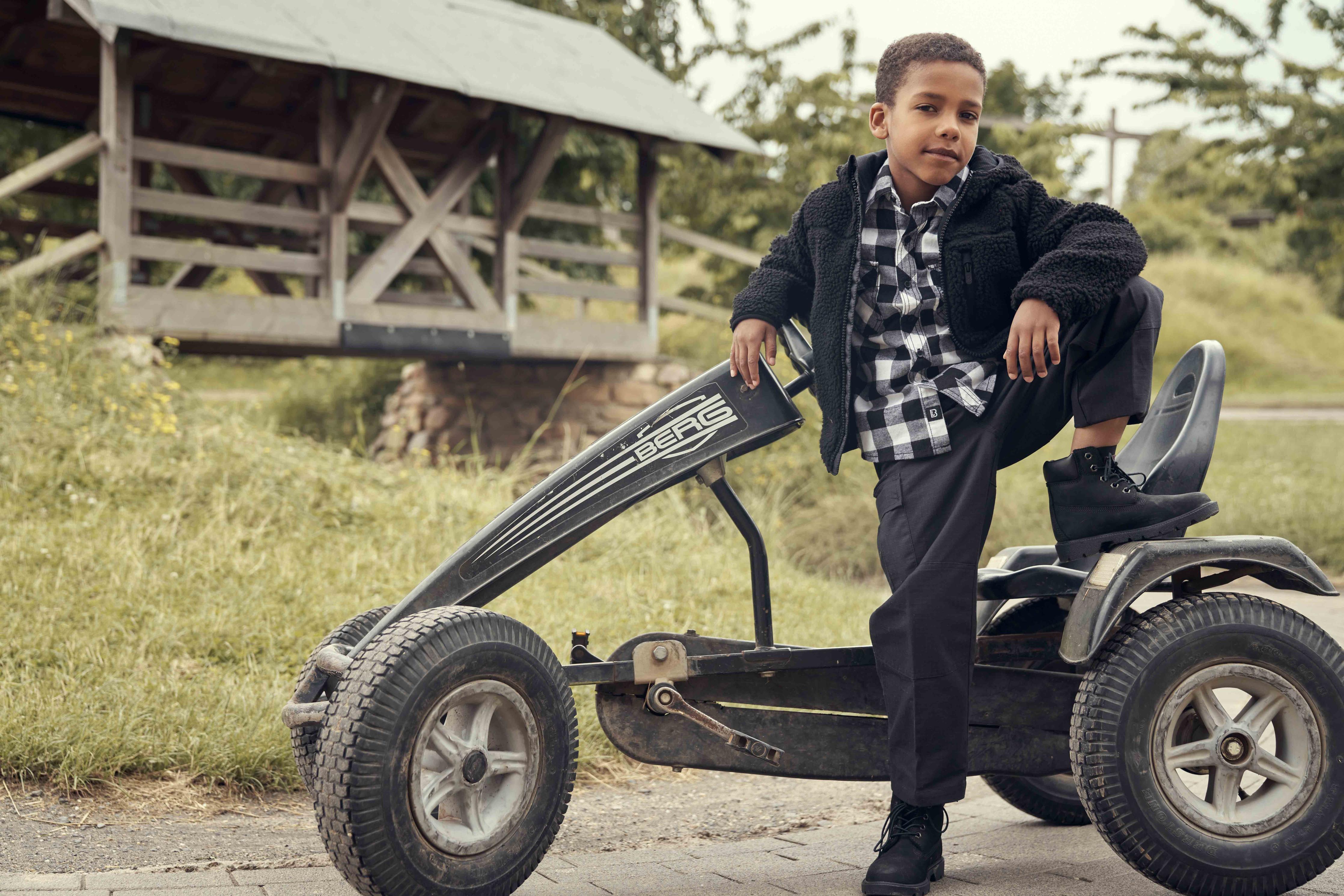 Kids Checkshirt white/black