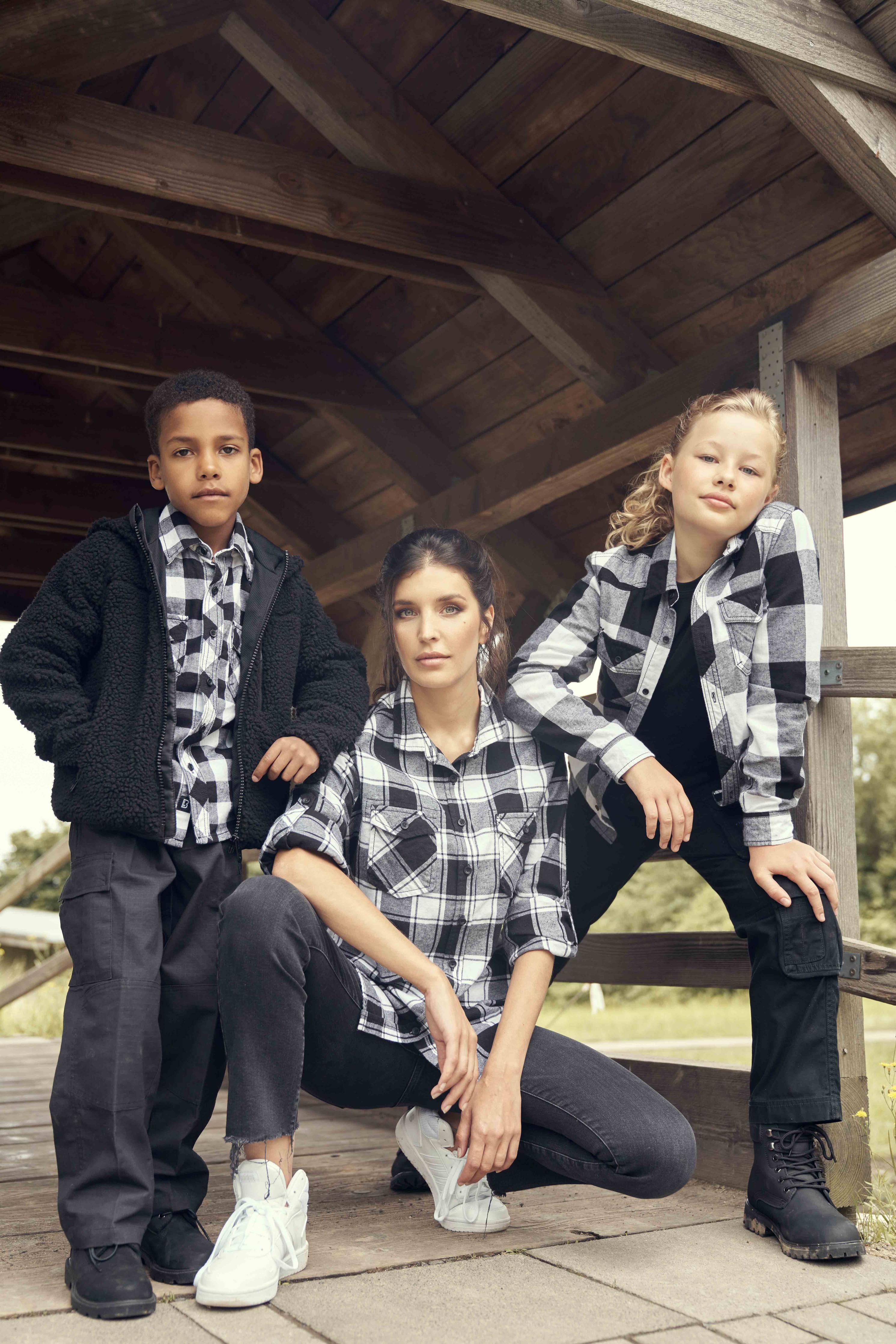 Kids Checkshirt white/black