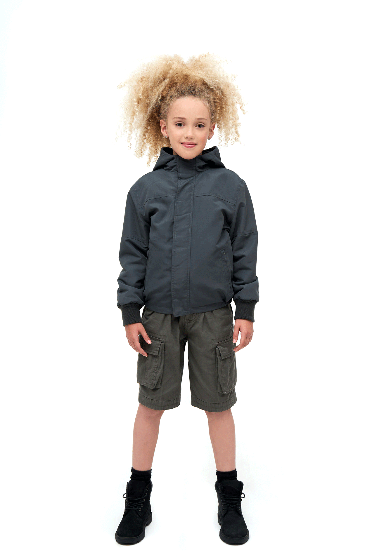 Kids Windbreaker Frontzip anthracite