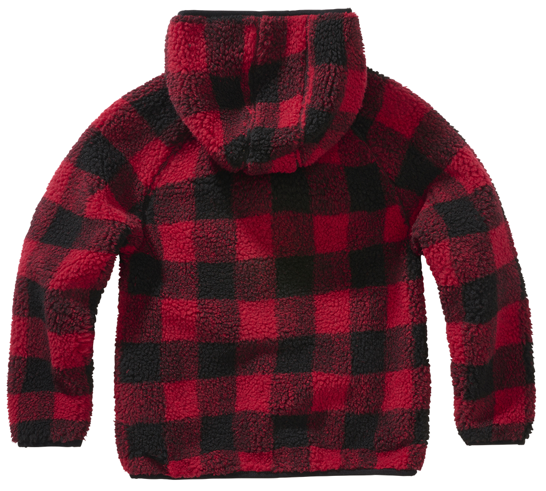 Kids Teddyfleecejacket hood red/black