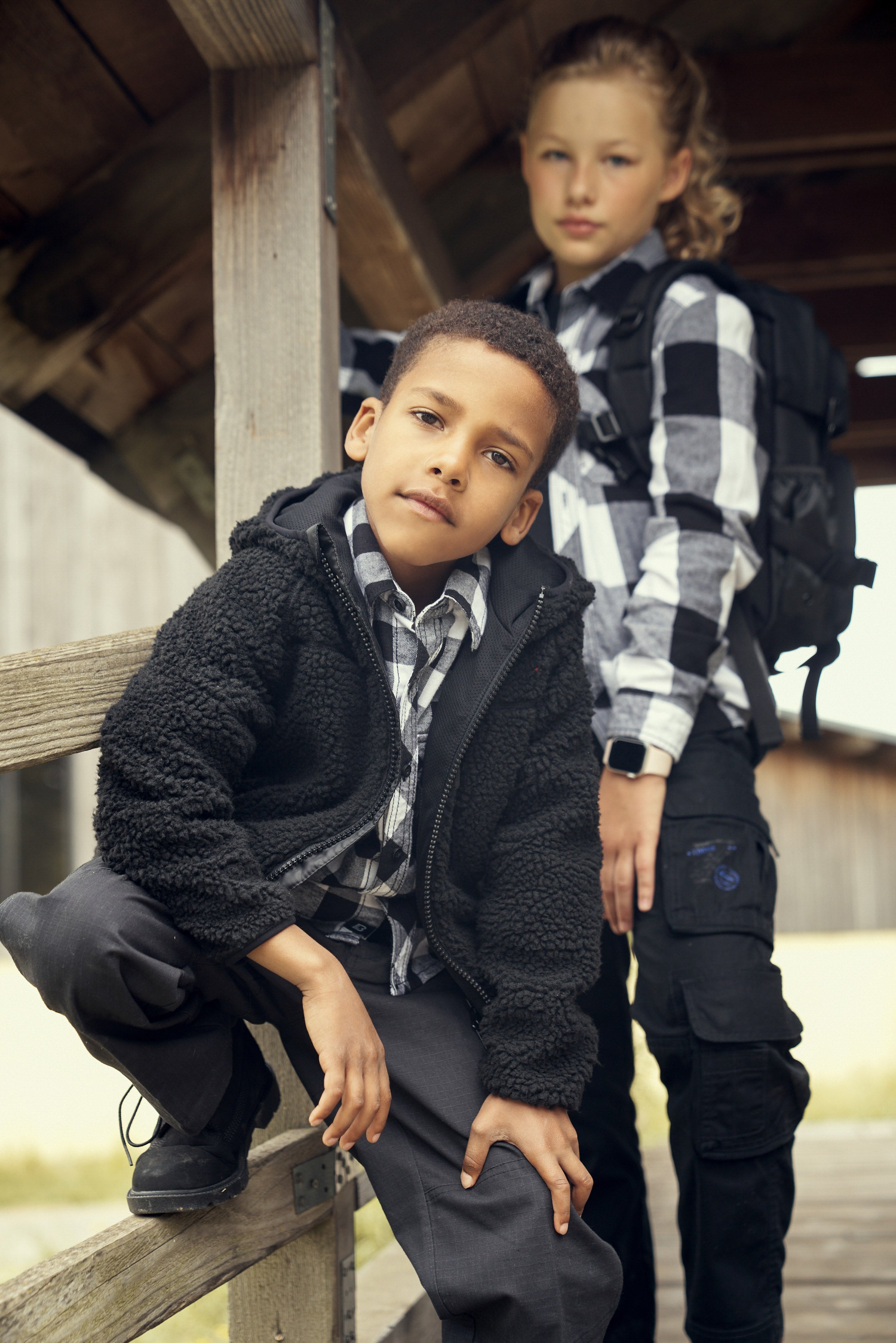 Kids Teddyfleecejacket hood black