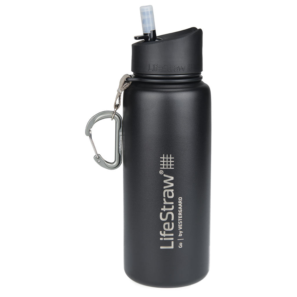 Edelstahl Wasserflasche mit Filter GO 700ml black