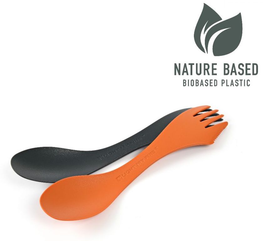 Spork mittel 2-pack orange/black