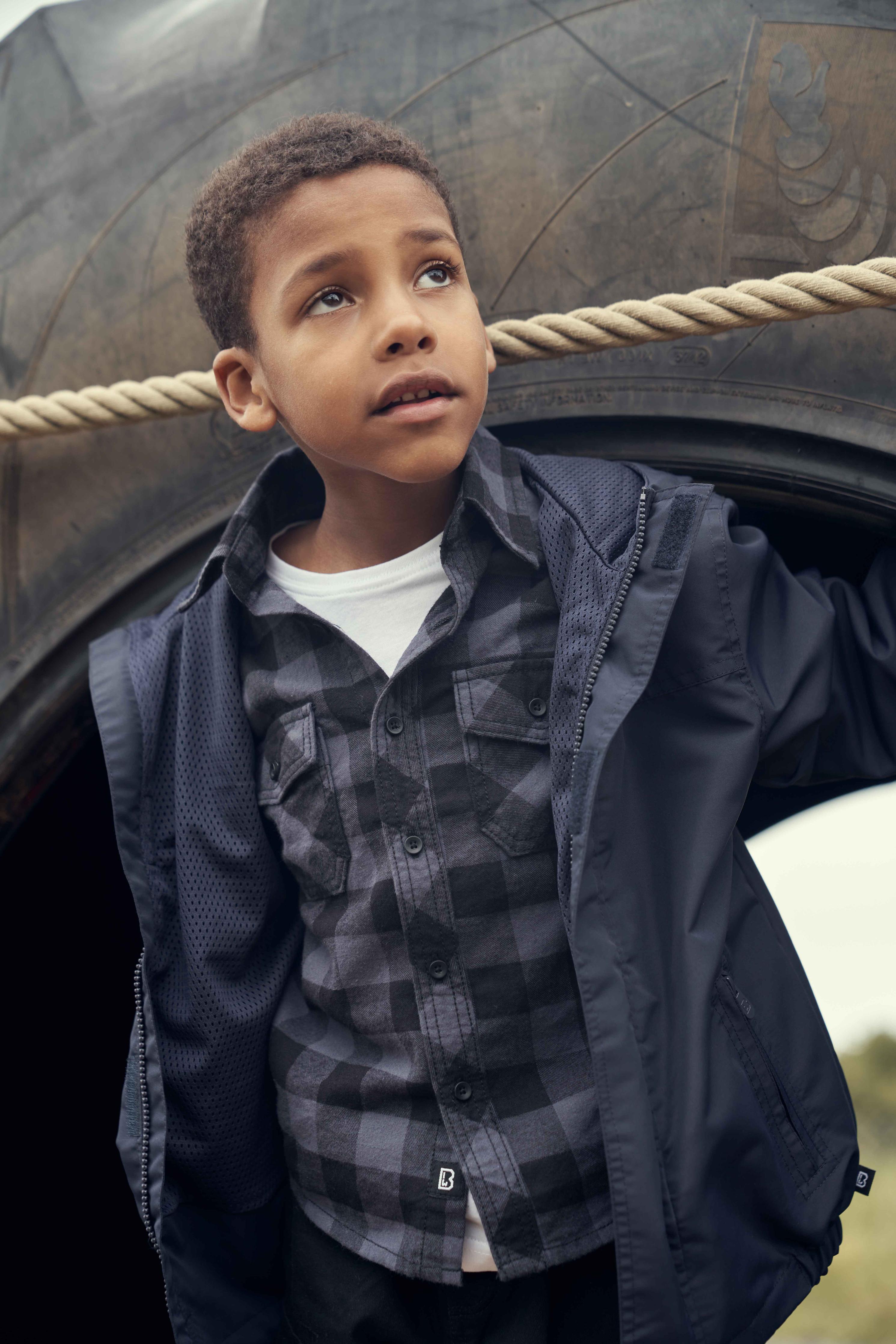 Kids Checkshirt black/grey