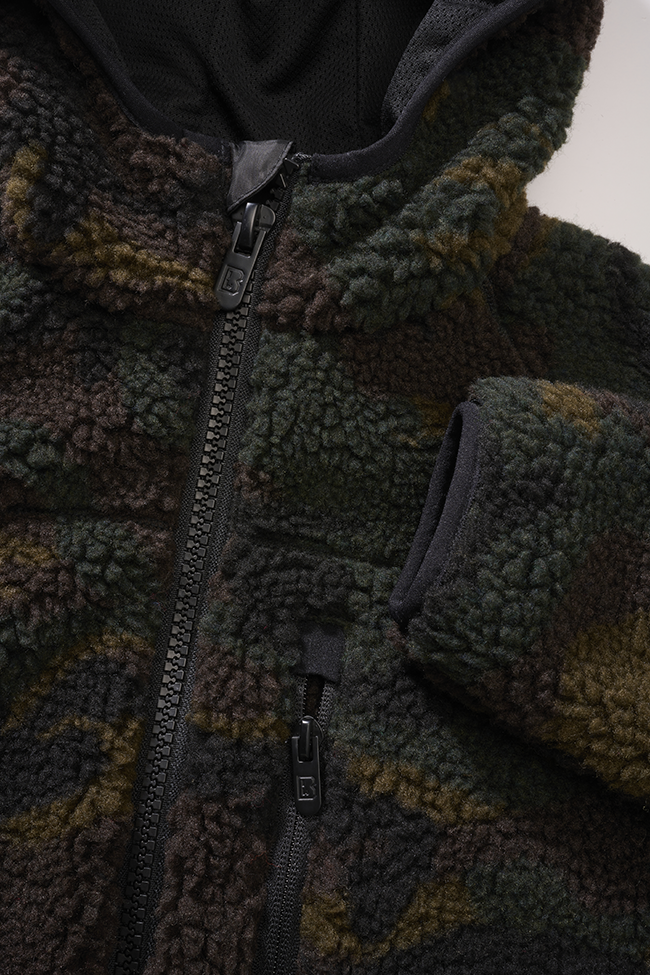 Kids Teddyfleecejacket hood woodland