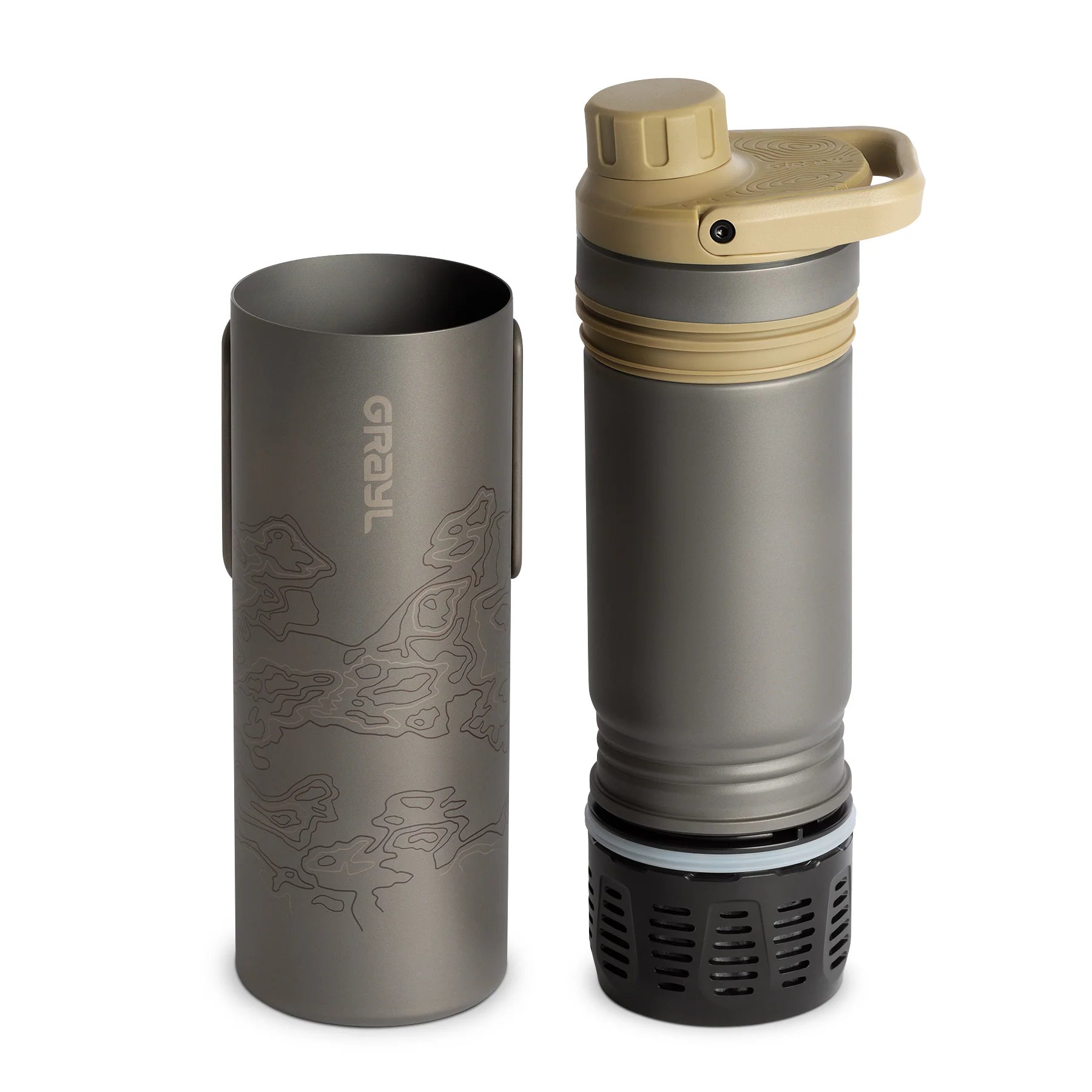 UltraPress 500ml Wasserfilter Titanium desert tan