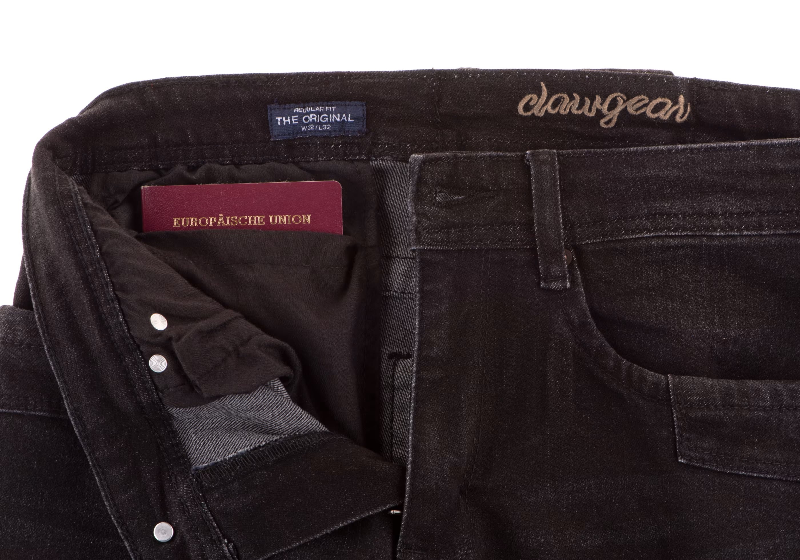 Blue Denim Tactical Flex Jeans - black grey washed