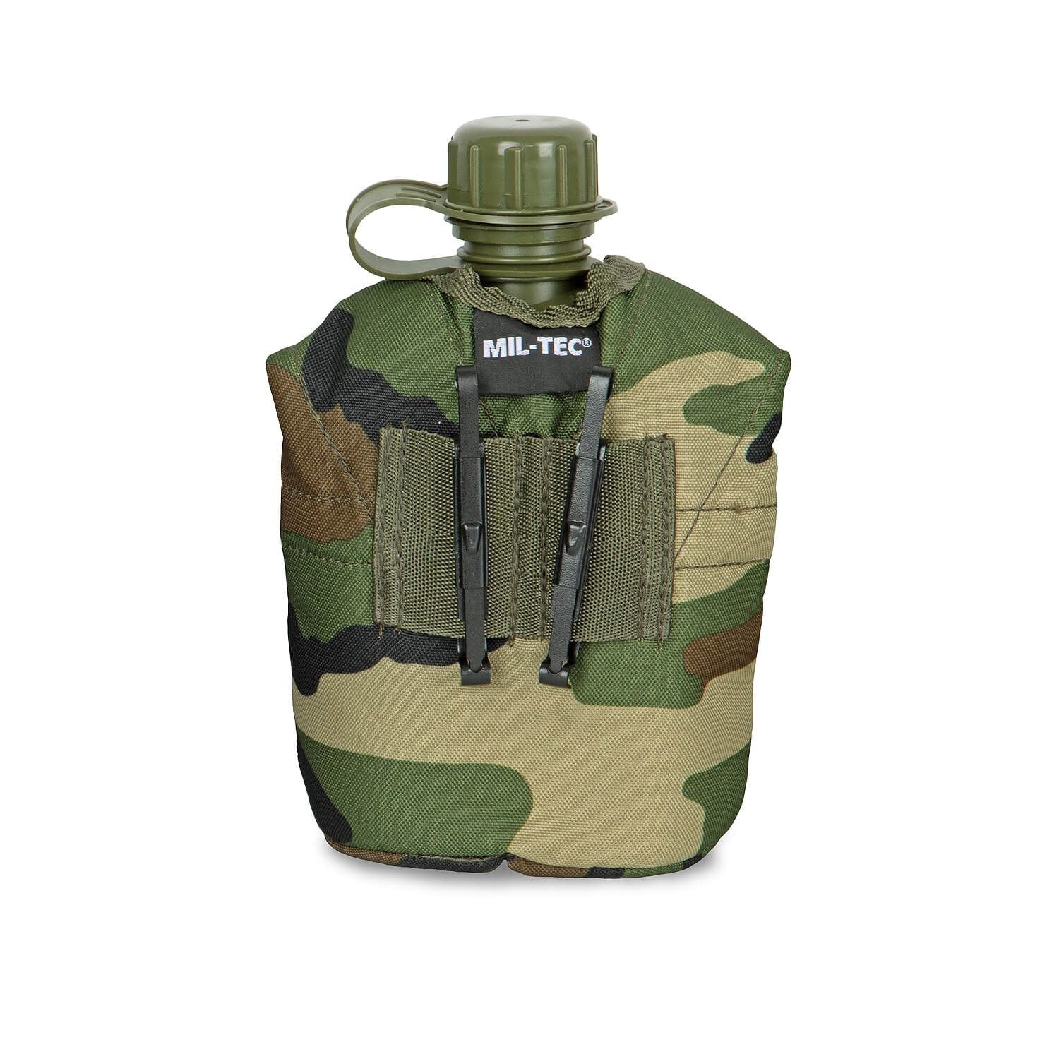 US Feldflasche mit Becher + Hülle woodland