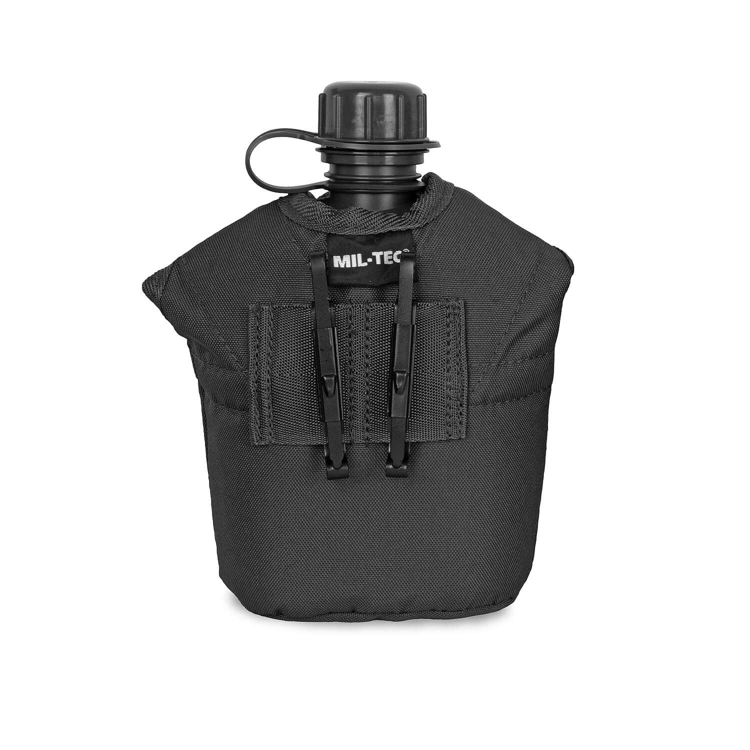 US Feldflasche mit Becher + Hülle schwarz