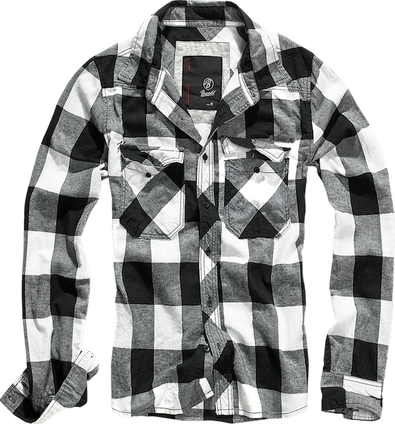 Hemd Check Shirt weiss/schwarz