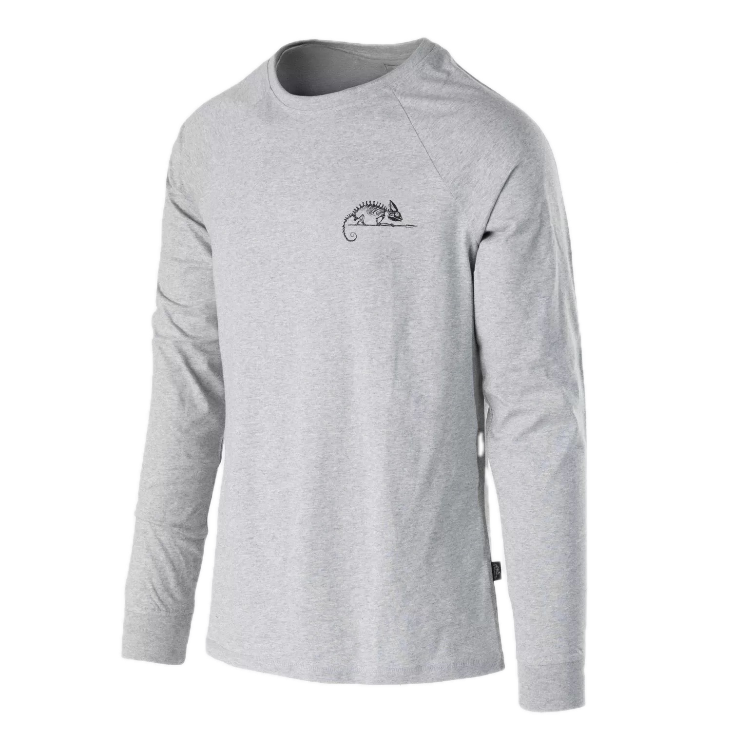 T-Shirt Long Sleeve (Helikon-Tex Logo) - Med Grau Melange
