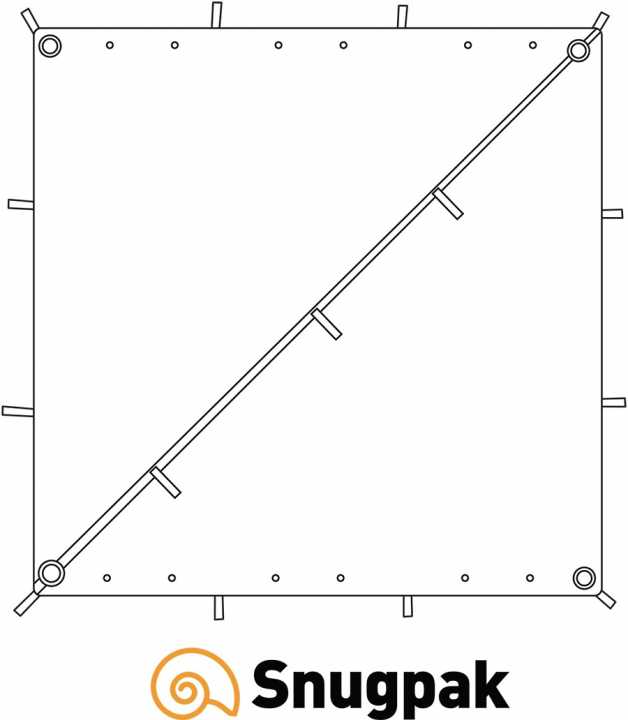 Aufbauskizze für Snugpak Allwetter Tarp G2